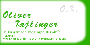 oliver kajlinger business card